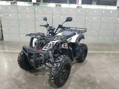 Квадроцикл подростковый Мотомир Jaeger 150 белый/зелёный (машинокомплект)