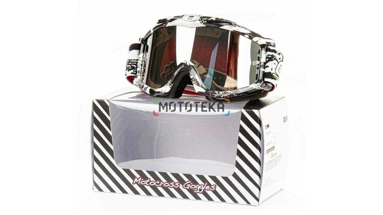 Мотоочки кроссовые GTX 5021 бело/черные