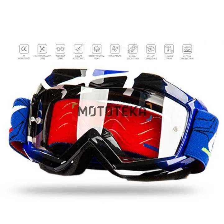 Мотоочки кроссовые детские GTX 5018 синие