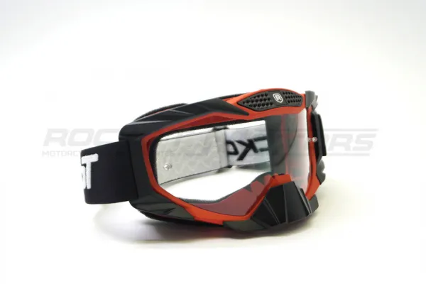 Мотоочки кроссовые ROCKOT (Рокот) RM - 337 (красный - черный/прозрачная, Anti - Scratch) | Мототека