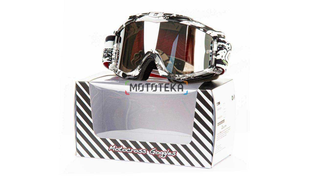 Мотоочки кроссовые GTX 5021 бело/черные