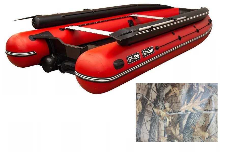 Лодка ПВХ SibRiver (Сибривер) GT - 520 Jet (фальшборт) камуфляж (лес)